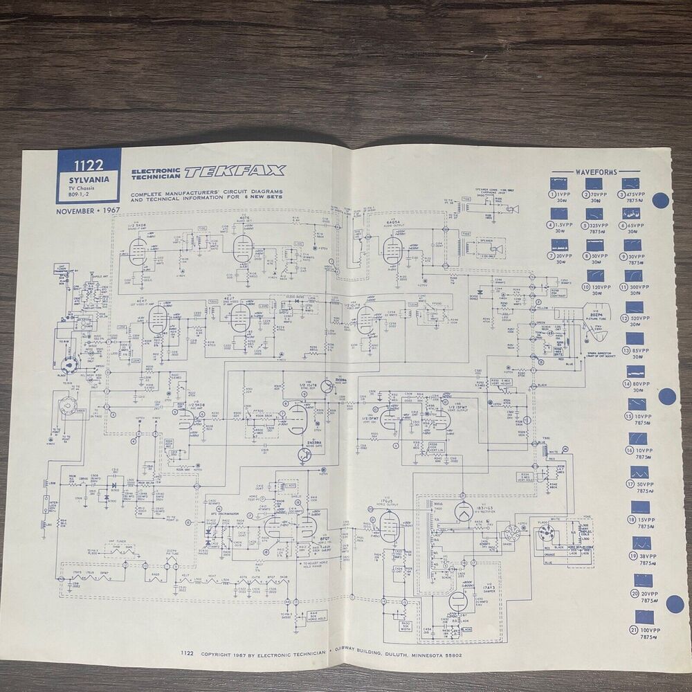 Tekfax Television Circuit Diagram Sylvania TV Art 1967 Electronic Tech